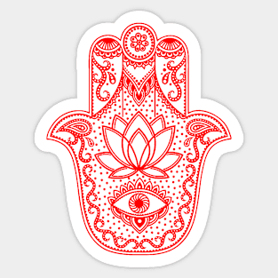 Hamsa Red Sticker